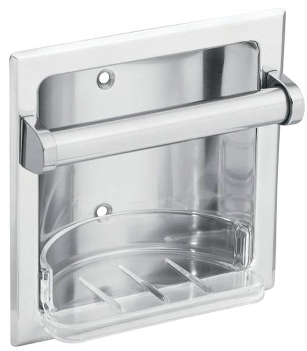 Moen 2565CH Soap Holder and Utility Bar, Recessed, Zinc