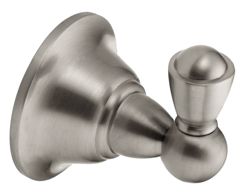 Moen Sage Series DN6803BN Robe Hook, 30 lb, 1-Hook, Zinc, Brushed Nickel, Wall Mounting