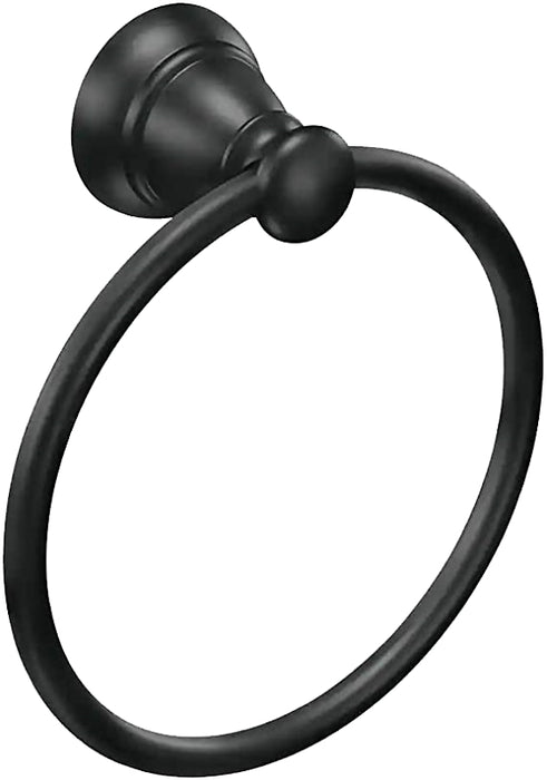 Moen Banbury Y2686BL Towel Ring, 6 in Dia Ring, Aluminum/Zinc, Matte, Wall Mounting