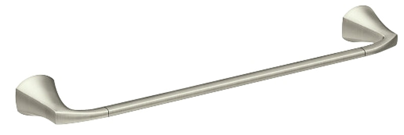 Moen Lindor MY8724BN Towel Bar, 24 in L Rod, Brass/Zinc, Brushed Nickel, Wall Mounting