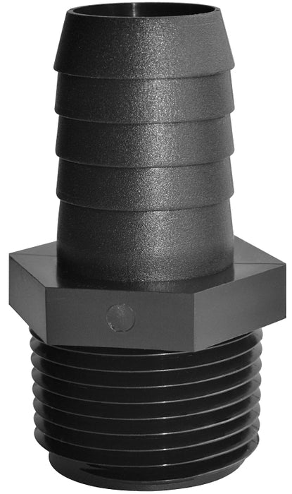 Green Leaf A114112P Straight Adapter, 1-1/4 x 1-1/2 in, MNPT x Hose Barb, Polypropylene