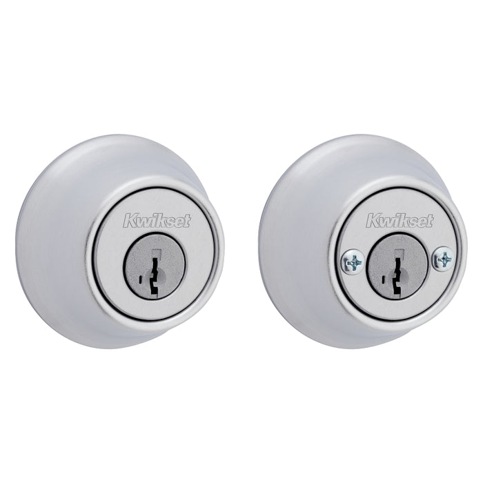 Kwikset 665 Series 665 26D SMT Deadbolt, 3 Grade, Keyed Key, Zinc, Satin Chrome, 2-3/8, 2-3/4 in Backset