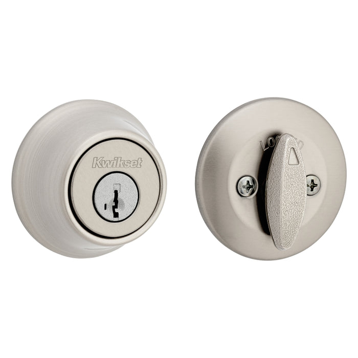 Kwikset 660 Series 660 15 SMT Deadbolt, 3 Grade, Keyed Key, Zinc, Satin Nickel, 2-3/8 to 2-3/4 in Backset, KW1 Keyway