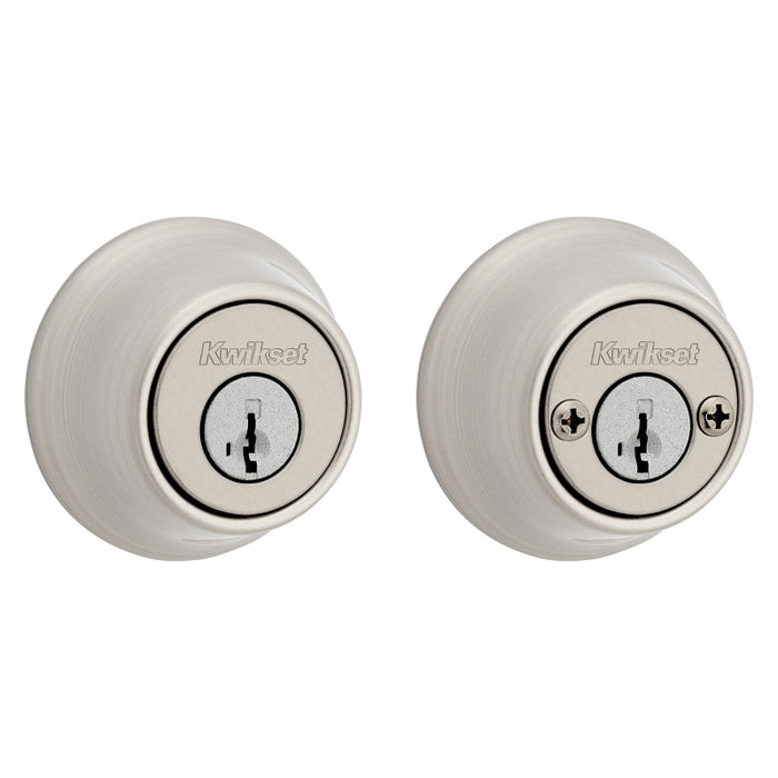 Kwikset 665 Series 665 15 SMT Deadbolt, 3 Grade, Keyed Key, Zinc, Satin Nickel, 2-3/8, 2-3/4 in Backset