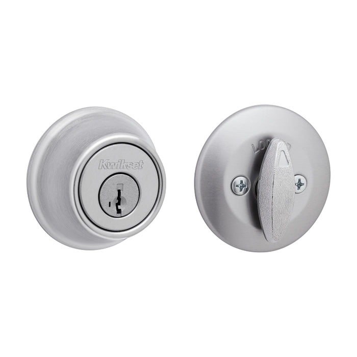 Kwikset 660 Series 660M 26D SMT C Deadbolt, 3 Grade, Keyed Key, Zinc, Satin Chrome, 2-3/8, 2-3/4 in Backset, 1/PK