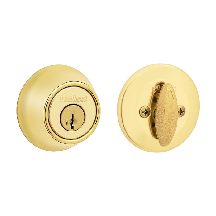 Kwikset 660 Series 660M 3 SMT CP RCS K6 Deadbolt, 3 Grade, Keyed Key, Zinc, Polished Brass, 2-3/8, 2-3/4 in Backset