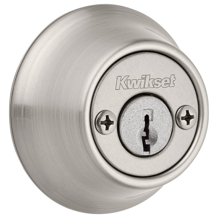 Kwikset 600 Series 665 15 RCAL RCS/5303 Deadbolt, 3 Grade, Keyed Key, Zinc, Satin Nickel, 2-3/8 to 2-3/4 in Backset