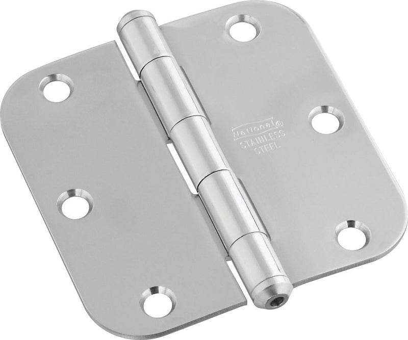 National Hardware N830-269 Door Hinge, Stainless Steel, Zinc, Non-Rising, Removable Pin, Full-Mortise Mounting, 55 lb