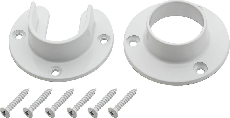 National Hardware V8600 S822-083 Closet Flange Set, Zinc, White