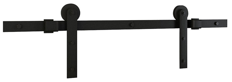 National Hardware N700-001 Builder Barn Door Kit, 72 in L Track, Steel, Matte Black, Wall Mounting