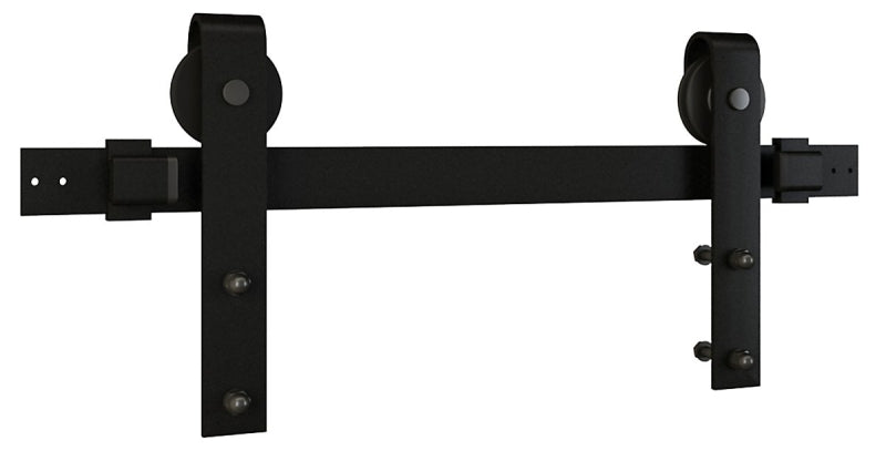 National Hardware N700-005 Designer Barn Door Kit, 72 in L Track, Steel, Matte Black, Wall Mounting