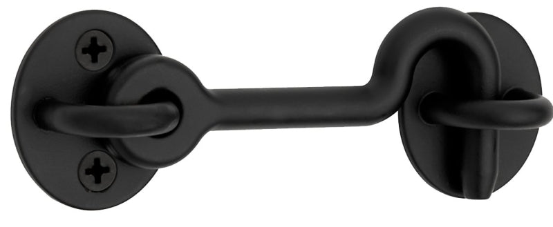 National Hardware N700-153 Privacy Hook, 4 in, Steel, Matte Black