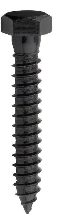 National Hardware V1864 Series N800-022 Lag Screw, 1/2 in Thread, 3 in L, Steel, Black Powder-Coated/Galvanized