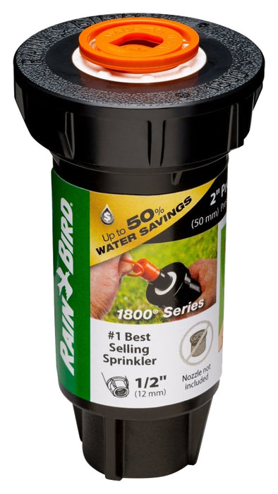 Rain Bird 1800 PRS 1802LNPRS Pressure Regulating Pop-Up Sprinkler, 1/2 in Connection, FNPT, 2 in H Pop-Up, Plastic