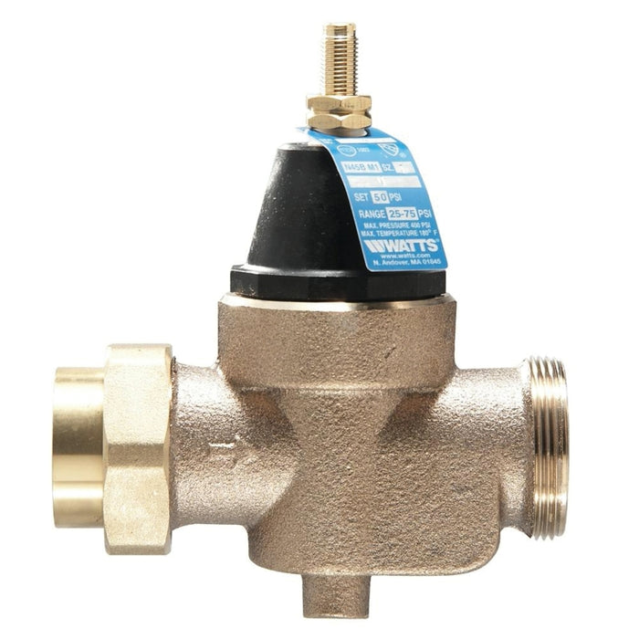 Watts 3/4 LFN45BM1-U Pressure Reducing Valve, 3/4 in, NPT x NPT Female, Silicone Alloy Body