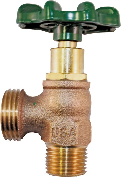 Arrowhead Brass 221LF Boiler Drain, 1/2 x 3/4 in Connection, MIP x Hose Thread, 125 psi Pressure, 8 to 9 gpm