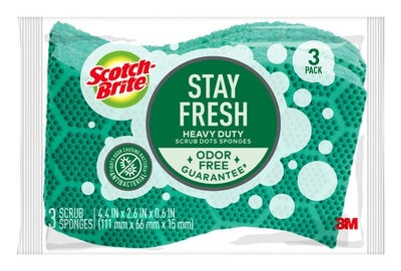 Scotch-Brite 30303-8 Scrub Dots Sponge, 4.4 in L, 2.6 in W