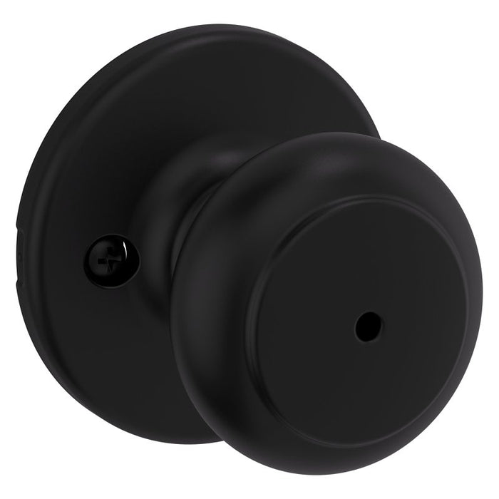 Kwikset 300CV 514 6AL RCS V1 Privacy Door Lock, Cove, Traditional Design, Knob Handle, Matte Black, Zinc, Turn Piece