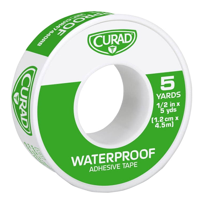 Curad CUR47440 Adhesive Tape, 1/2 in W, 5 yd L, Cotton/Polyethylene Bandage, Heat-Activated Adhesive