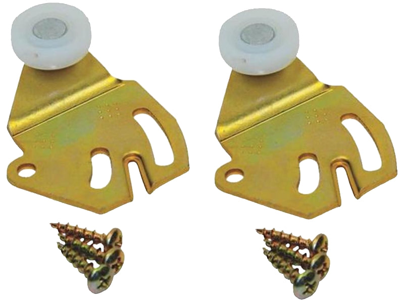 Johnson Hardware 2238PPK2 Wheel Offset Hanger Set, Nylon/Steel, Includes: (2) 3/8 in Single Wheel Sliding Door Hangers