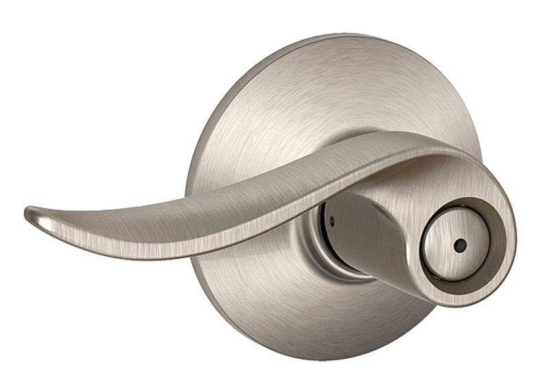 Schlage F Series F40VSAC619 Privacy Lever, Mechanical Lock, Satin Nickel, Metal, Residential, 2 Grade