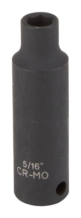 Vulcan MT6580110 Deep Impact Socket, 5/16 in Socket, 3/8 in Drive, Deep Drive, 6-Point, Chrome Molybdenum Steel