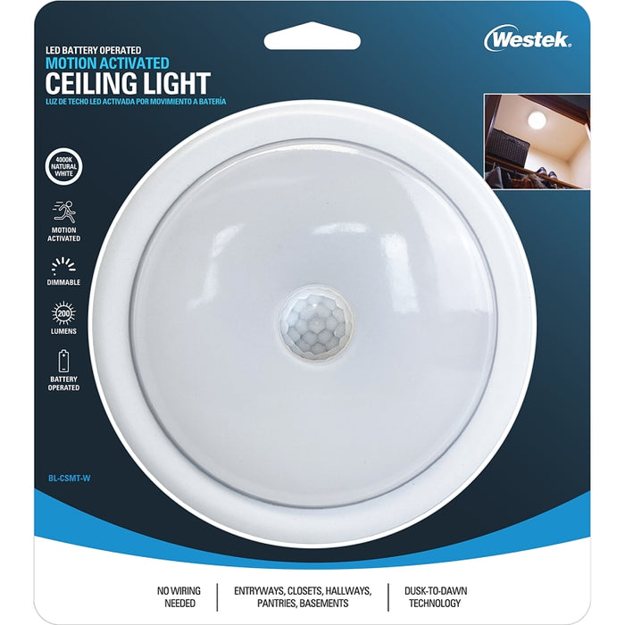 Westek BL-CSMT-WT Ceiling Light, C Battery, LED Lamp, 200 Lumens, White