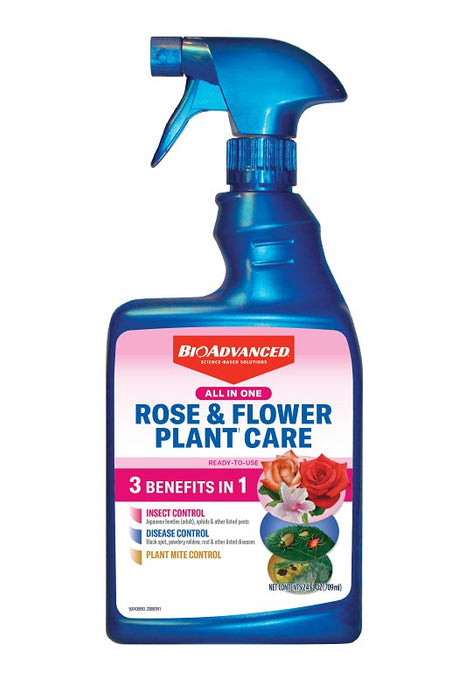 BioAdvanced 820156B All-In-One Rose and Flower Care Concentrate, Spray Application, 24 oz Bottle