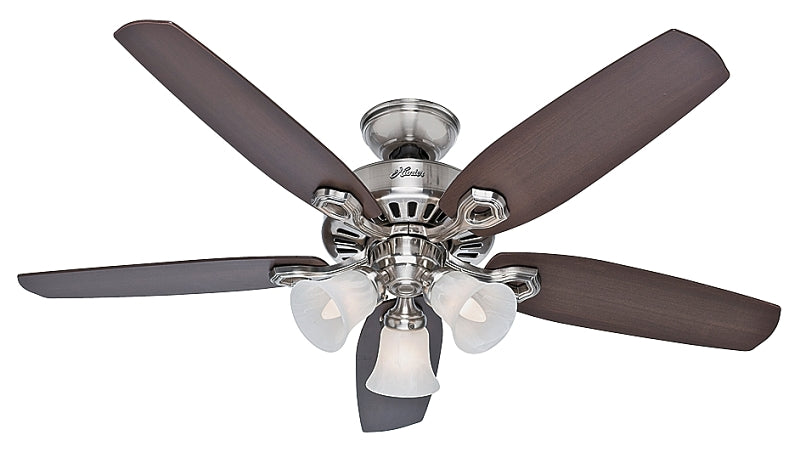 Hunter 53237 Ceiling Fan, 5-Blade, Brazilian Cherry/Harvest Mahogany Blade, 52 in Sweep, Fiberboard Blade, 3-Speed