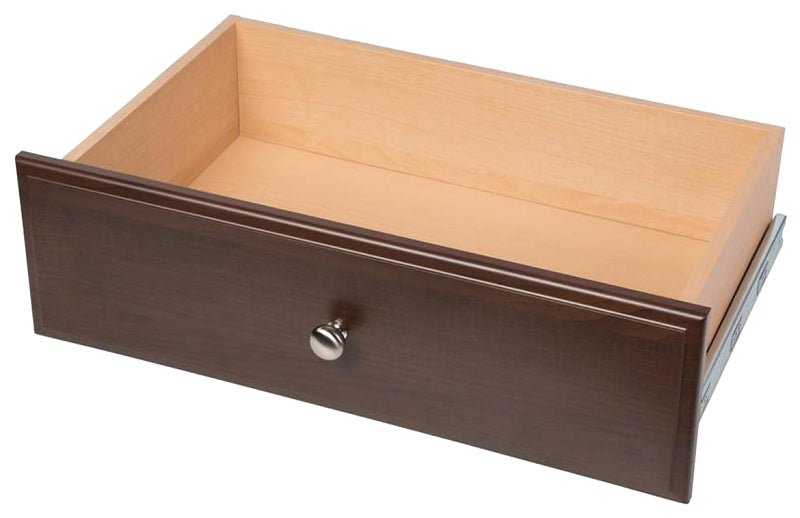 Easy Track RD08-T Drawer, 24 in W, 8 in H, 14 in D, Wood, Truffle