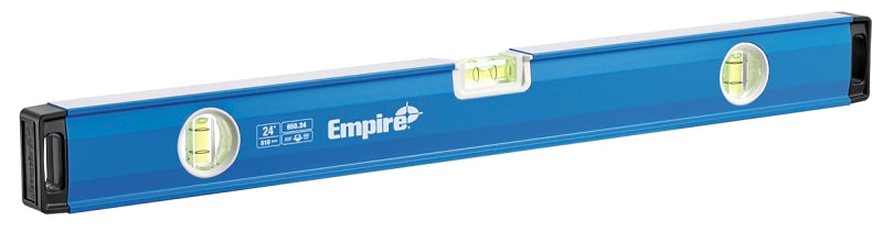 Empire 650 Series 650.24 Compact Box Level, 24 in L, 3-Vial, Aluminum, Blue