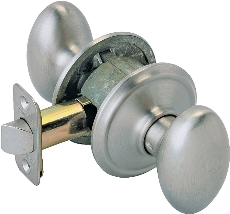 Schlage Siena Series F10V SIE619 Passage Knob, Metal, Satin Nickel, 2-3/8, 2-3/4 in Backset, 1.63 x 2.25 in Strike