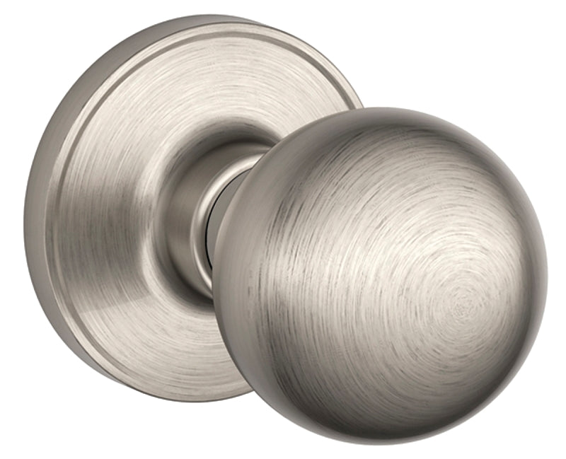 Schlage Corona Series J10 CNA 619 Passage Knob, Metal, Satin Nickel, 2-3/8, 2-3/4 in Backset, 1-5/8 x 2-3/4 in Strike