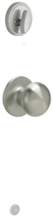 Schlage J Series JH59STR619 Passage Knob, Metal, Satin Nickel, 2-3/8, 2-3/4 in Backset, 1-3/8 to 1-3/4 in Thick Door