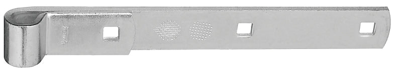 National Hardware N130-732 Strap Hinge, 10 in L x 1-1/4 in W Dimensions, 0.22 in Thick Leaf, Steel, Zinc, 150 lb