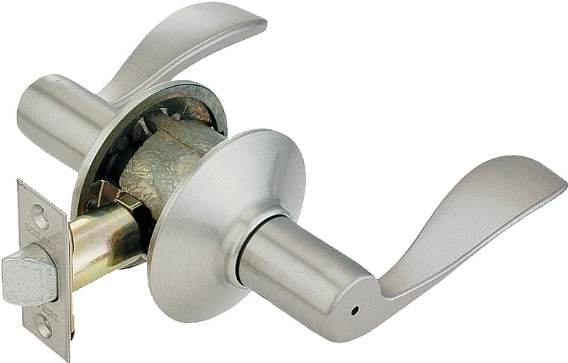 Schlage Accent Series F40 ACC 619 Privacy Lever, Mechanical Lock, Satin Nickel, Metal, Residential, 2 Grade