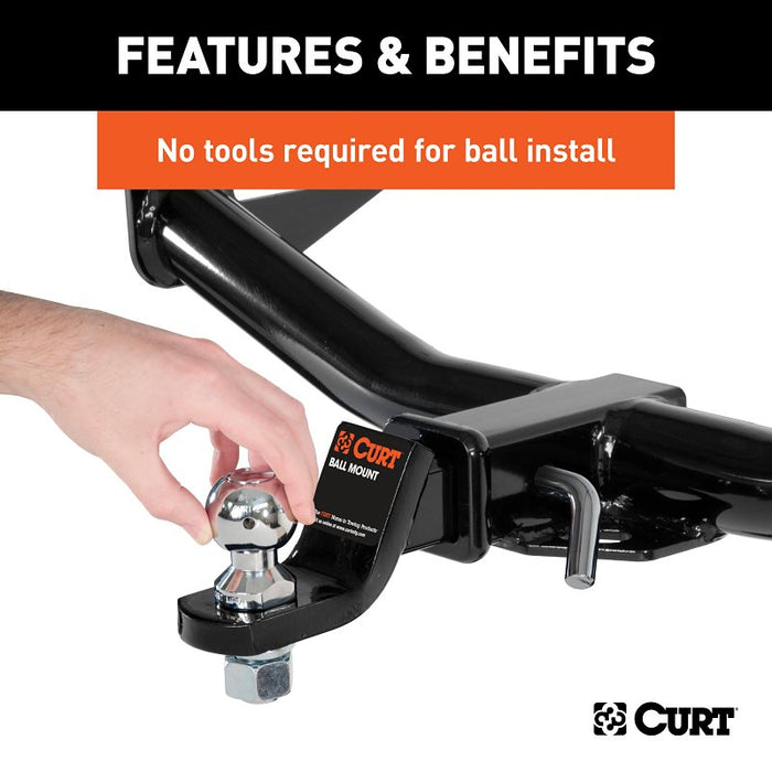 Curt 42225 Switch Ball Trailer Ball Set, 1-7/8, 2, 2-5/16 in Dia Ball, 1 in Dia Shank, Steel