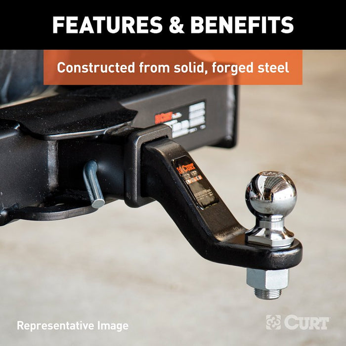 Curt 45459 Commercial-Duty Ball Mount, Class 5 Hitch, Carbon Steel, Powder-Coated