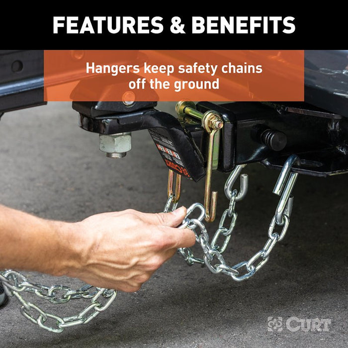 Curt 45806 Trailer Safety Chain Holder Bracket, Carbon Steel, Zinc