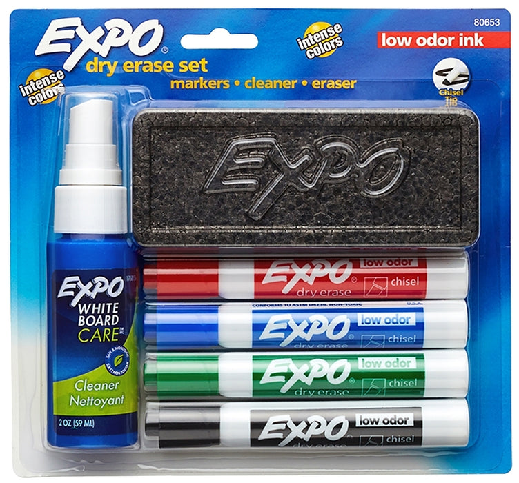 Expo 80653 Dry Erase Marker Starter Set, Chisel Lead/Tip