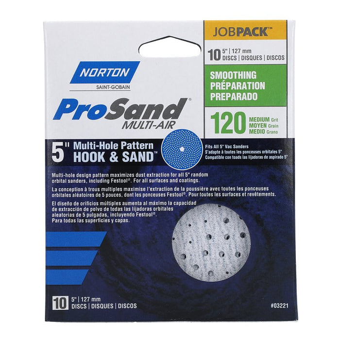 Norton 03221 Sanding Disc, 5 in Dia, 11/16 in Arbor, Coated, P120 Grit, Medium, Alumina Ceramic Abrasive, Spiral