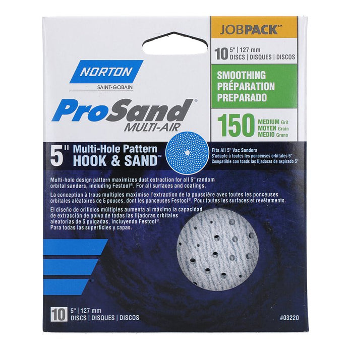 Norton 03220 Sanding Disc, 5 in Dia, 11/16 in Arbor, Coated, P150 Grit, Fine, Alumina Ceramic Abrasive, Spiral