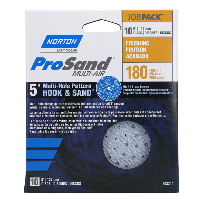 Norton 03219 Sanding Disc, 5 in Dia, 11/16 in Arbor, Coated, P180 Grit, Fine, Alumina Ceramic Abrasive, Paper Backing