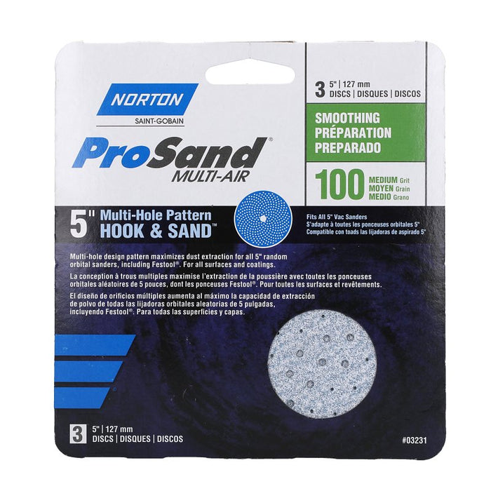 Norton 03231 Sanding Disc, 5 in Dia, 11/16 in Arbor, Coated, P100 Grit, Medium, Alumina Ceramic Abrasive, Paper Backing