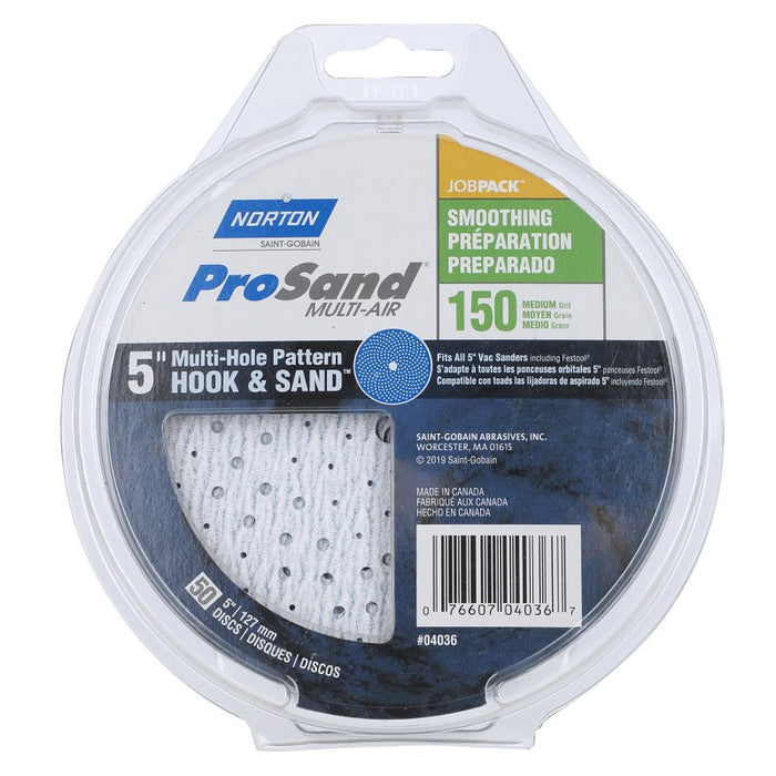 Norton 04036 Sanding Disc, 5 in Dia, 11/16 in Arbor, Coated, P150 Grit, Fine, Alumina Ceramic Abrasive, Paper Backing