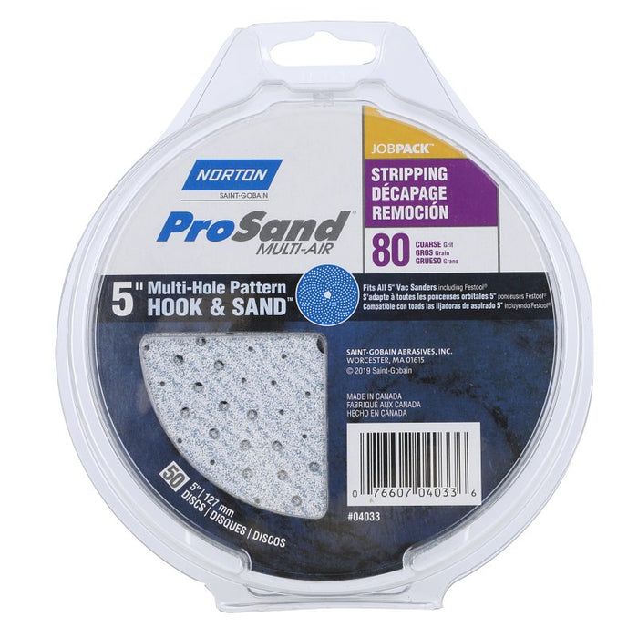 Norton 04033 Sanding Disc, 5 in Dia, 11/16 in Arbor, Coated, P80 Grit, Coarse, Alumina Ceramic Abrasive, Paper Backing