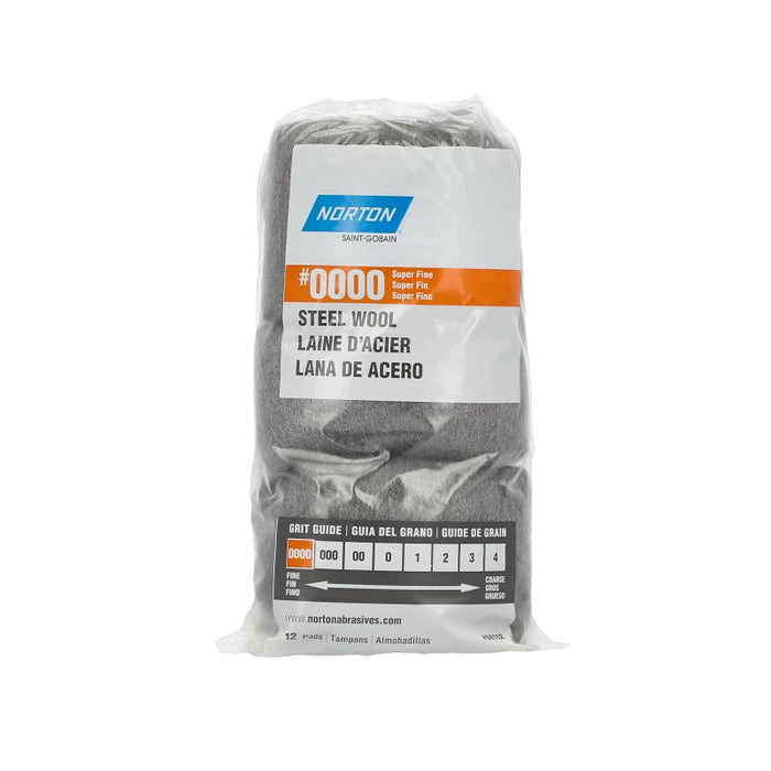 Norton 07660768112 Abrasive Wool, 2-1/2 in L, 4 in W, 0000 Grit, Super Fine