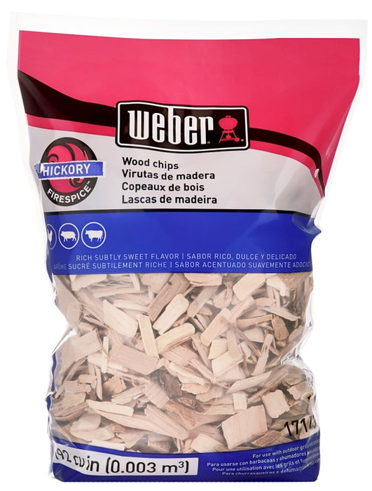 Weber 17143 Smoking Chips, Hickory, Wood, 192 cu-in Bag