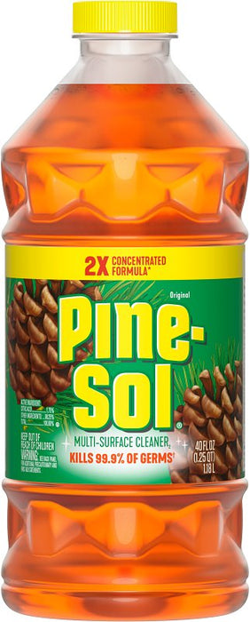 Pine-Sol 10041294601648 Multi-Surface Cleaner and Disinfectant, 40 oz, Bottle, Liquid, Original Pine