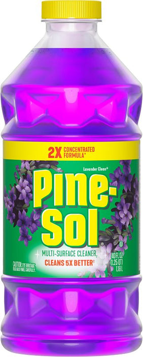 Pine-Sol 10041294601662 Multi-Surface Cleaner and Disinfectant, 40 oz, Bottle, Liquid, Lavender Clean